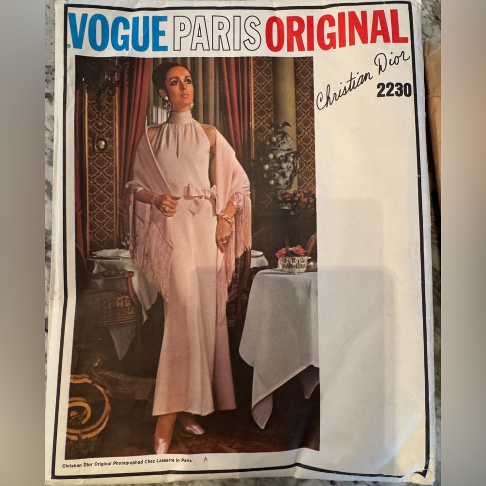 Vintage 1969 Vogue Paris Original sewing pattern, design #2230, & #8129 & #8145.